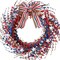 18-inch Patriotic Red, White, and Blue Berries Leaves Wreath for Front Door